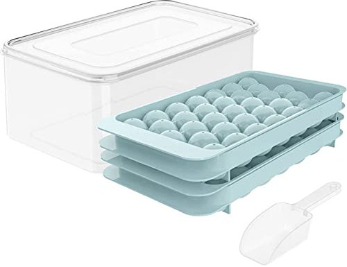 Lrporyvn Round Tray with Lid Ice Maker Mold Tray Round Ice-Cube Ice Box