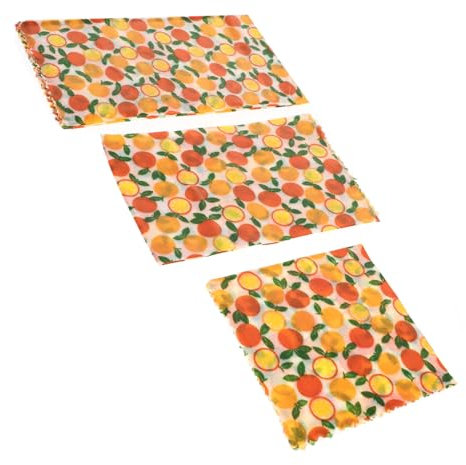 DECHOUS 3pcs Beeswax Wrap Set Cotton Wax Paper Food Containers