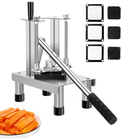 Commercial French Fry Cutter Machine With 7mm/10mm/14mm Potato Chipper Chip Cutter Stainless Steel Dicer Chopper For Fries Potato Carrot Cucumber Vegatable