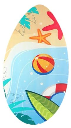 perfk Cartoon Bedruckt Skimboard Surfbrett Skimboarding Stand up Strandspielzeug Kleiner Surfboard rutscht für Kinder Erwachsene Teenager