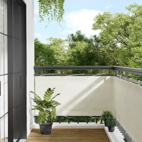 INLIFE Balkon-Sichtschutz Creme 75x1000 cm 100% Polyester-Ox,Heim & Garten,Rasen & Garten,Garten & Balkon,Sonnenschirme & Sonnenschutze,Creme,1.71 KG,4000195