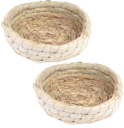 SUPVOX Nido per Schiusa Piccioni in Paglia Naturale 2 Pezzi Base Piatta 23 Cm per Allevamento e Cova Uccelli Domestici Robusto e Traspirante per Uso Domestico e Agricolo