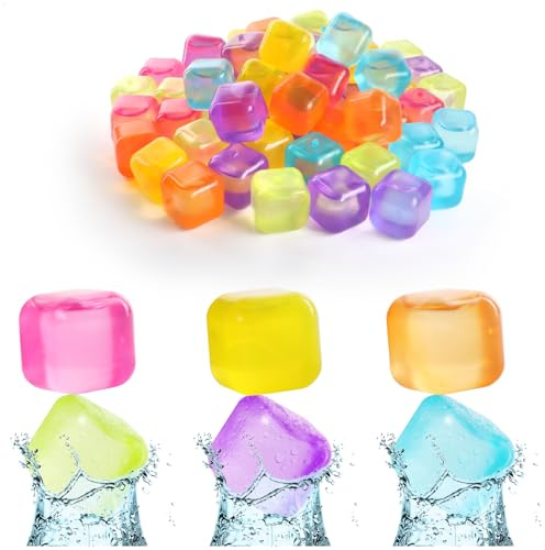 Wilhelm Sell® 60x glaçons réutilisables en couleurs variées | Glaçons colorés pour rafraîchir les boissons sans les diluer [coloris assortis]
