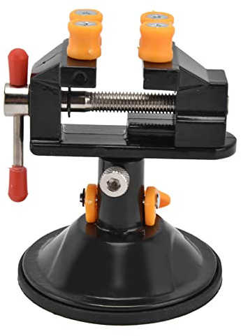 Cryfokt Abrazadera de Tornillo de Banco de Aluminio de 360 ​​grados para Sujetar Piezas Pequeñas, Herramientas de Banco de Trabajo para Corte de Joyas, Fabricación de Modelos, Reparación Electrónica