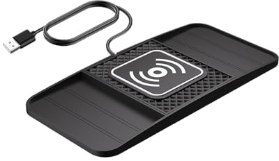 Almohadilla De Carga Inalámbrica - Alfombrilla De Carga Rápida De 15 W para Automóvil Base Antideslizante para Teléfono Celular, Estación De Energía Portátil para Auriculares Y Tabletas | Cargador De