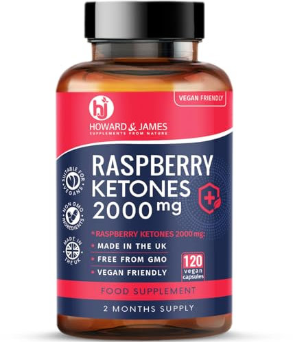 Raspberry Ketones 120 Capsules 2000mg Daily Serving | Vegetarian & Vegan Friendly Capsules | Max Strength for Men or for Women (120 Capsules)