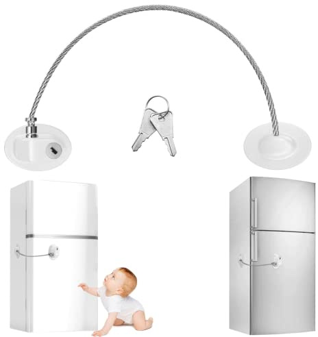 Lucchetto Frigorifero Bambini Chiusure Sicurezza Bambini Chiudi Cassetti | Blocca Cassetti per Bambini Serratura Armadietto di Sicurezza Con 2 Chiave und Adesivo, Fridge Lock, Child Safety Lock