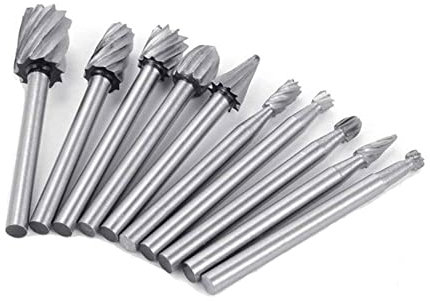 Lima giratoria esférica de acero, Fresa Giratoria Esférica Rápida Acero,Lima giratoria Amoladora angular Rectificado Cabezal de pulido,para taladro, pulido y grabado (10pcs)