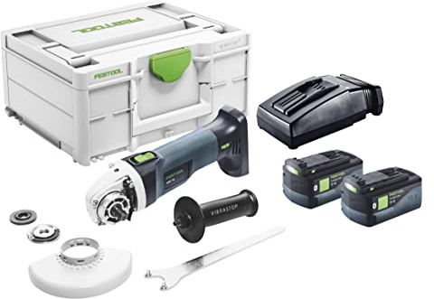 Festool AGC 18-125 Meuleuse d'Angle sans Fil 18 V, 4500-8500 rpm | Moteur EC-TEC sans balais, vitesse variable, protection anti-poussière, livré en Systainer³