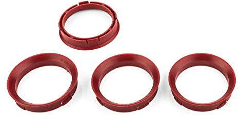 LST 4x Zentrier Distanzringe Alufelgen Ø 66,45 mm - Ø 57,1 mm Dunkelrot