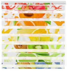 Estoralis | KÜCHE | Doppelrollo Nacht und Tag | Bedrucktes Duo-Rollo | C-1219 | 150 x 180 cm. (Breite/Höhe) Stoffgröße 147 x 175 cm. | Rollos für Fenster und Türen