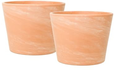 Leni Siena Terrakotta Keramik Übertopf Blumentopf rund Terracotta-Farben matt Pflanztopf ohne Loch für Zimmerpflanzen Hydrokultur Erde - Größe 12 M