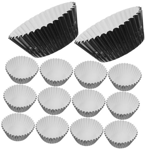 GLEAVI 100pezzi Pirottini in Alluminio Per Cupcake Pirottini Di Carta Vuoti Per Muffin Per Cupcake Da Forno Forniture Per Dolci Rotondi Grandi