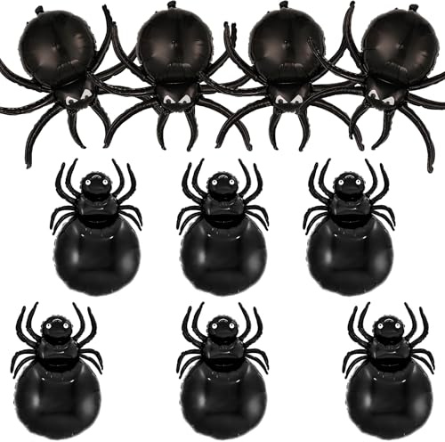 10 Stück Halloween Spinne Luftballons, Schwarze Spinnen Ballons, Folienballon Spinne, Halloween Deko Spinne Große, HalloweenDeko Luftballons, für halloween Geburtstag Party Dekoration