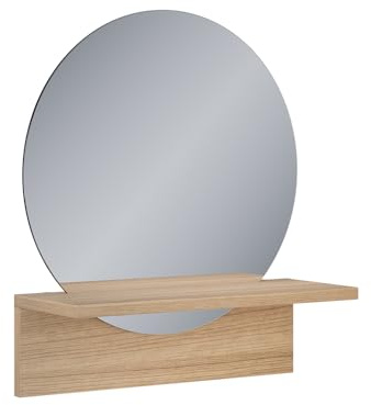 Vicco Badezimmerspiegel Elyra, Goldkraft Eiche, 40 x 47.5 cm | mit Ablage, zur Wandmontage geeignet für Bad und Wohnbereiche