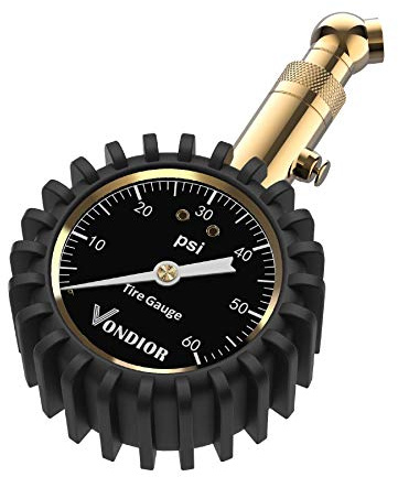 Tire Pressure Gauge - (0-60 PSI) Heavy Duty, Certified ANSI Accurate with Large 2 Inch Easy to Read Glow Dial, Low - High Air Pressure Gauge. Tire Gauge for Car and Trucks Tires by Vondior