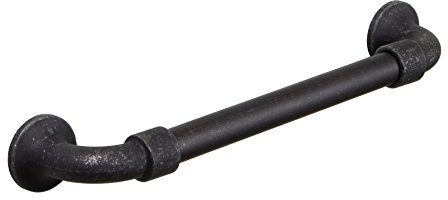 Gedotec Schubladengriff | H1820 | Möbelgriff 160 mm | 1 Stück | Griff Antik schwarz matt | Stangengriff im Landhaus-Stil für Küchen-Schrank & Schublade | Schrankgriff Vintage mit M4 Griffschrauben