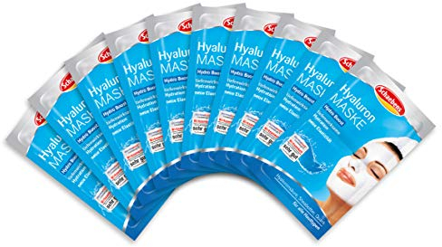 Schaebens Hyaluron Maske, (10x 10ml) 10er Pack Hydrp Boost- Mit Hyaluronsäure, Sheabutter und Quark für alle Hauttypen