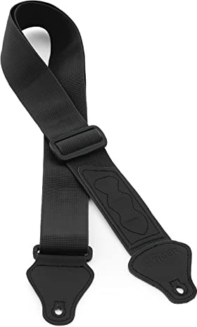 Tiger UAC4 - Correa para ukelele soprano, concierto, tenor y barítono con soportes para púas, color negro | Adecuado para soprano, concierto, tenor y barítono ukes