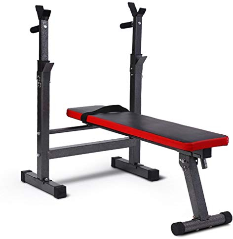 Hantelbänke Squat Rack Klappbares Gewichtheberbett Bankdrücken Herren Fitness Langhantel Rack Multifunktionsregal Einstellbare Halterung Home Indoor-Fitnessstudio