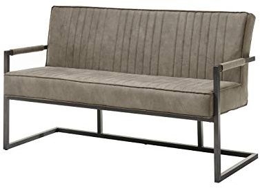 LINDA Sitzbank Esszimmer gepolstert, Taupe - Esszimmerbank mit Rückenlehne für Ihren Wohn- & Essbereich - 160 x 93,5 x 67 cm (B/H/T)