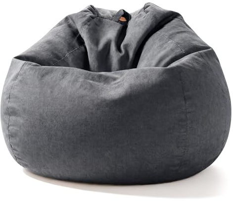 Aiire Pouf Poltrona a Sacco XXL - Puffo per Sedersi Design con Imbottitura per la Camera da Letto - Puff Gigante per Bambini, Bean Bag Chair o Puf Gamer - Pouffe Salotto Grigio