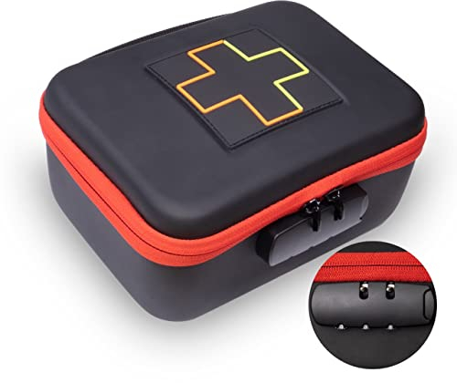 Neu Notfall-Erste-Hilfe-Set mit Kindersicherung - Zahlenschloss mit Inhalt nach DIN 13164 für Zuhause, Auto, Reisen, Büro, Sport, Wandern, Camping, Rettung APT-7