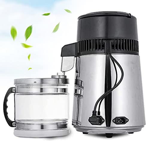BEESOM Distillateur d'eau INOX 4L Machine à Eau Distillée 750W Purificateur Professionnel Distillation avec Récipient en Verre, pour Maison Bureau Laboratoire,220V
