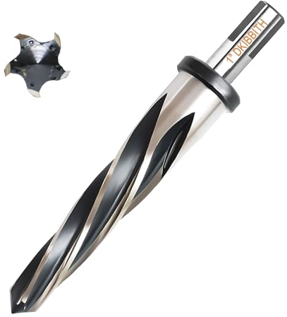 1” Bridge Construction Reamer Drill Bit, M2 HSS Taper Chucking Reamer for Steel Alloy Metal Wood Plastic, 1/2 Non-Slip Shank, 5-Spiral Flutes Car Reamer, to Align or Enlarge Holes, 25mm