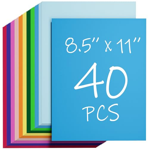 CreGear 40 Sheets Colored Cardstock Paper 8.5 x 11, 10 Colors Card Stock
