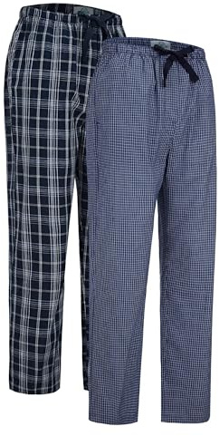 GLOBAL Herren Pyjamahose aus Baumwolle Schlafanzughose