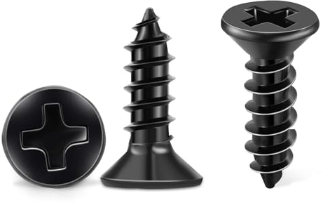 100 PCS Vis À Bois M4 X 10 mm À Tête Fraisée Cruciforme PH2, Revêtement En Oxyde Noir, Acier Inoxydable A2 (304), Filetage Complet, Auto-Taraudeuses Par TPOHH