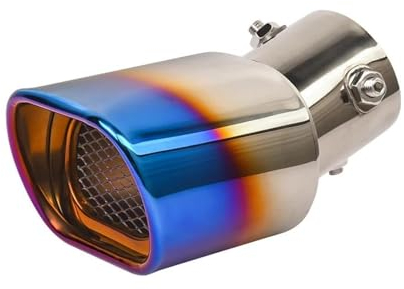 Auspuffblende Auto Für Smart Für Fortwo Für Forfour 453 451 Auto Styling Zubehör Auto Auspuff Hinten Rohre Edelstahl Modifizierte Außen Dekoration Auspuff Schalldämpfer (Farbe : Square-Blue)