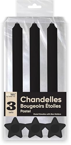 CANDELE CANDELE X 3 SUPPORTI STELLA NERO