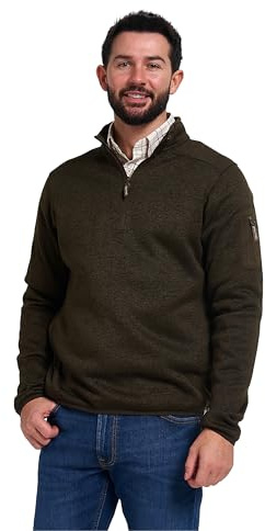 JACK PYKE Melange Quarter Zip Fleece Long Sleeve Green Fleck Medium