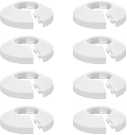 LICQIC 8 Pcs White Radiator Pipe Cover - Ring for 15 mm Diameter Pipe Trim