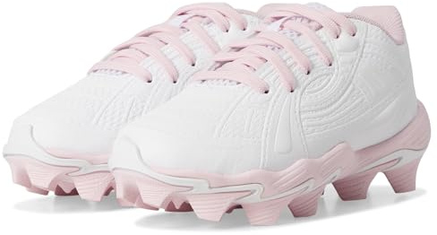 Under Armour Girls' Glyde Sola RM JR Softball Cleats, (101) White/Red/Stone, 2, US