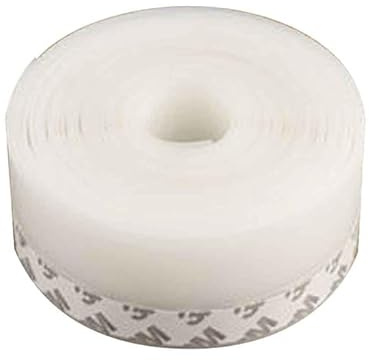 3 mètres de joint de porte de fenêtre avec autocollant, porte de porte en silicone, bandes isolantes thermiques portes fenêtres, protection froide et bruit (35 mm x 3 M, transparent)