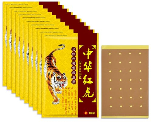 Schmerzlindernde Pflaster, 80er-Packung Zhonghua Red Tiger Schmerzlindernde Pflaster, Pflaster zur Linderung von Nacken- und Rückenschmerzen, Muskelschmerzen, Rückenschmerzen und Steifheit