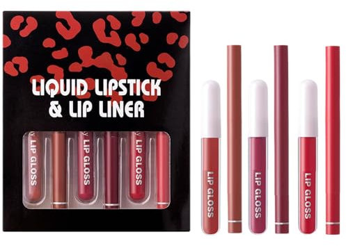 Dubbulon Liquid Lipstick and Lip Liner,Long-Lasting Lipstick and Lipliner | Lipliners Pencil Lip Liner & Gloss Set, Lip Liner & Lipstick Kit for Women