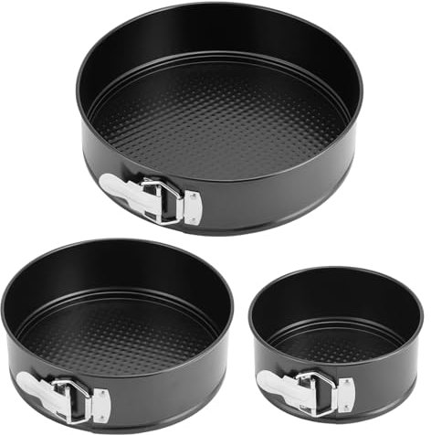 QWORK 3-Piece Nonstick Springform Pan Set with Accessories - Includes 6, 8, 10 Cake Pans, 51 Parchment Liners