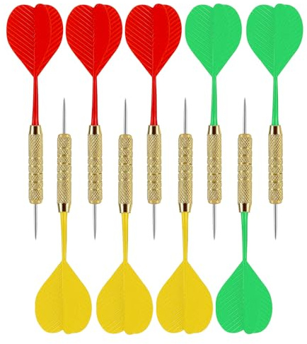 AYNKH 9 PCS Jeu de Fléchettes Intégré,Fléchettes Compétition 17.5g,Fléchettes Divertissement, Fléchettes Bar,Fléchettes en Acier Inoxydable,Fléchettes à Pointes,Fléchettes Spéciales,Ailette Flechette