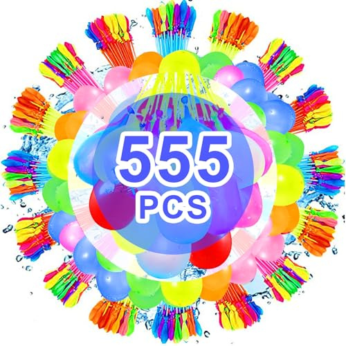 STFYUG 555 PCS Globos De Agua, 10 Segundos Globos Agua Autosellado, Pelotas De Aguas, Water Balloons Coloridos, para Exteriores, Piscina, Playa Fiesta