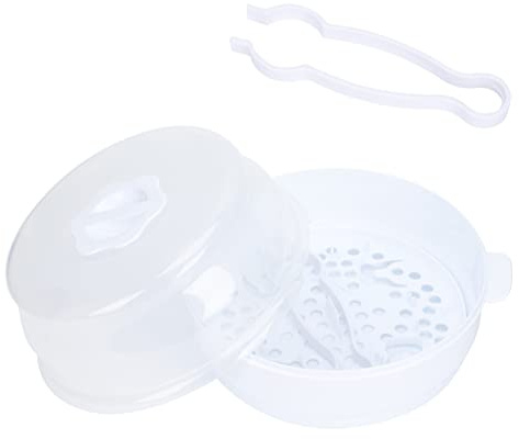 Toddmomy Caja De Para Biberones Microondas Para Bebés Blanca, Soporte Para Secado, Material Abs Resistente, Contenedor Portátil Para Almacenamiento y Secado De Vajilla Infantil