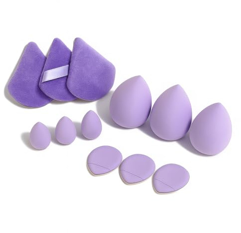 ARYIMYDP Juego de 12 Esponja Maquillaje, Esponjas Maquillaje Cara, para Base Líquida, Polvos, Protector Solar y Crema