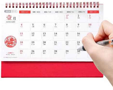 Calendrier de Table Mensuel Planificateur Nouvel An 2026 Décoration Maison