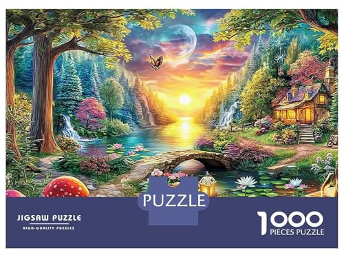 Forêt Magique Puzzle Ruisseau dans Une forêt enchantée 1000 Pièces Papier Résistant pour Amateurs Coupe Précise Cadeau D’Anniversaire Loisir Créatif Haute Qualité Exclusif 52x38cm/1000pcs