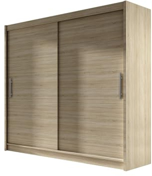 Mirjan24 Kleiderschrank London I, Moderner Schiebetürenschrank, Schlafzimmerschrank 180x215x58cm, Garderobe, Schlafzimmer (Sonoma)