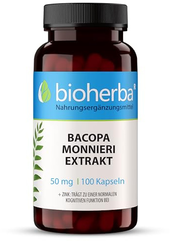 BIOHERBA Brahmi Kapseln, 100 Stück, mit Bacopa Monnieri Extrakt | Zink, PZN 17192883