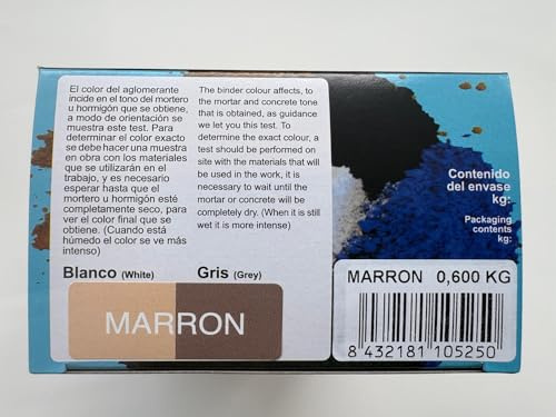 Teais Colorante en Polvo para Mortero, Cemento y Hormigón, Marrón, 600g. Clais